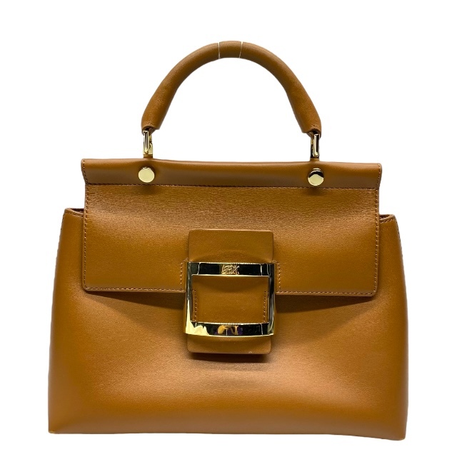 RogerVivierroje vi vi e vi vu бегемот 2way ручная сумочка сумка на плечо в наличии сумка плечо .. наклонный .. кожа Brown Gold металлические принадлежности 