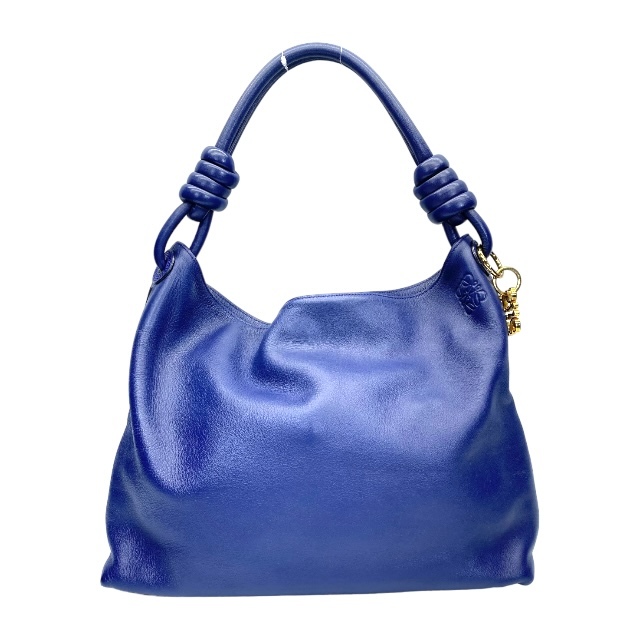 LOEWE ロエベ フラメンコノット バッグ ハンドバッグ トートバッグ 肩掛け 手持ち鞄 アナグラム ロゴ レザー ブルー