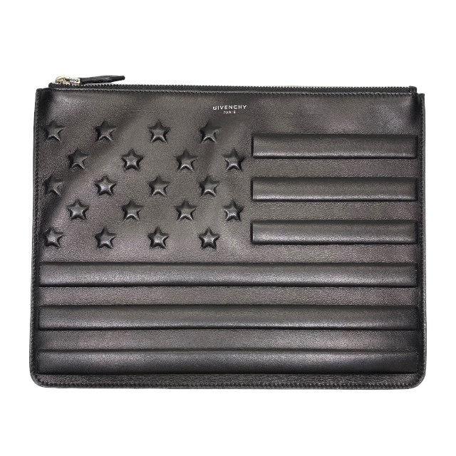 GIVENCHY ジバンシー クラッチポシェット クラッチバッグ セカンドバッグ 手持ち鞄 スター 星 レザー ロゴ ブラック 黒