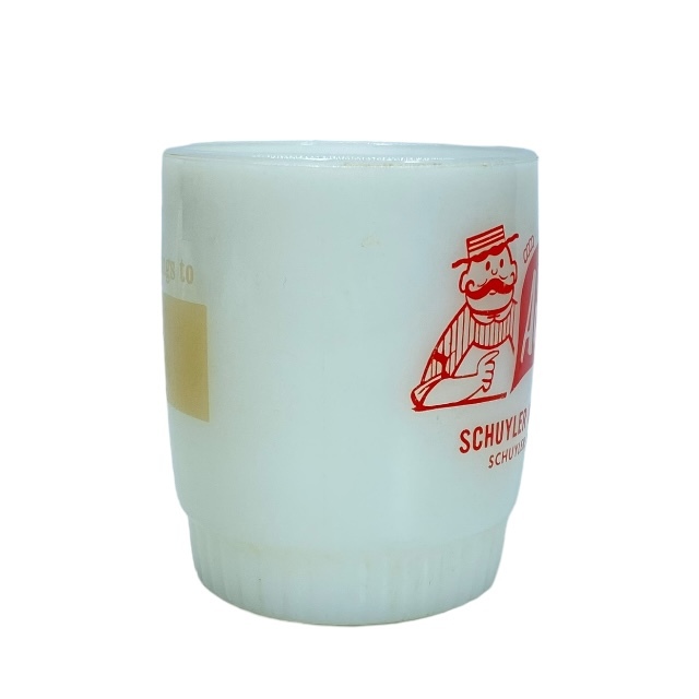 Fire-King ファイヤーキング マグカップ コップ 食器 ヴィンテージ 小物 ガラス ホワイト レッド_画像6
