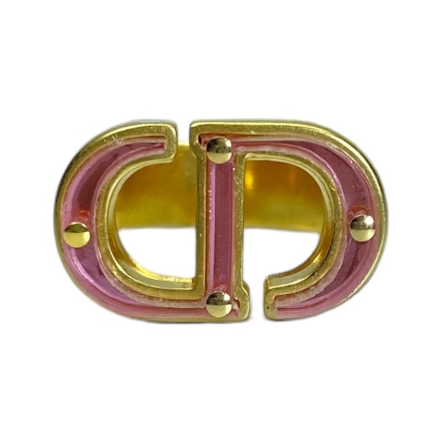 Christian Dior ディオール リング 指輪 アクセサリー ジュエリー 小物 ロゴ GP ゴールド ピンク 13号
