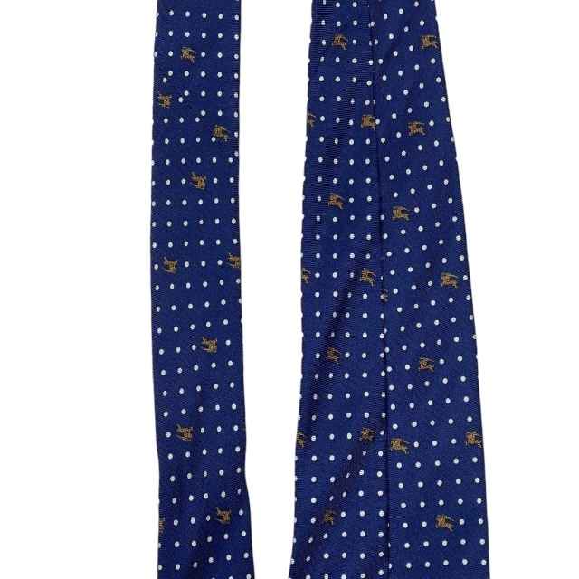 BURBERRY Burberry галстук мелкие вещи бизнес точка проверка Logo шелк темно-синий белый бежевый 