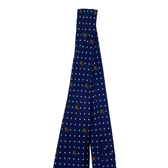 BURBERRY Burberry галстук мелкие вещи бизнес точка проверка Logo шелк темно-синий белый бежевый 
