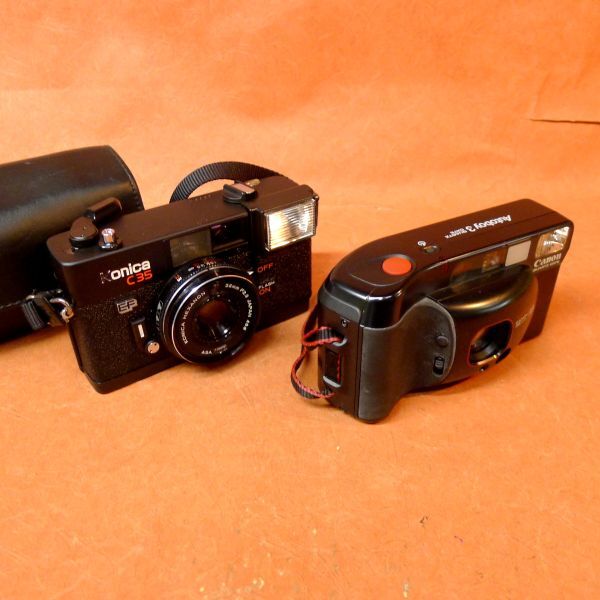 b085 コンパクトフィルムカメラ 2点 Canon Auto Boy S KONICA C35 /60_画像1
