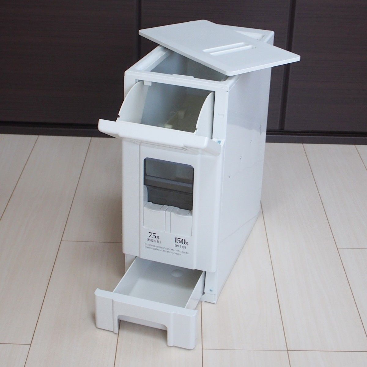 ★白色 ライスボックス(米びつ)12kg 0.5合計量可 新品★