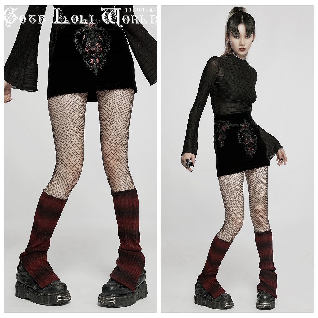 WS-513BV-XS-S violet gothic border knitted leg warmers Gothic and Lolita world bread clock roli.ta visual series V series 