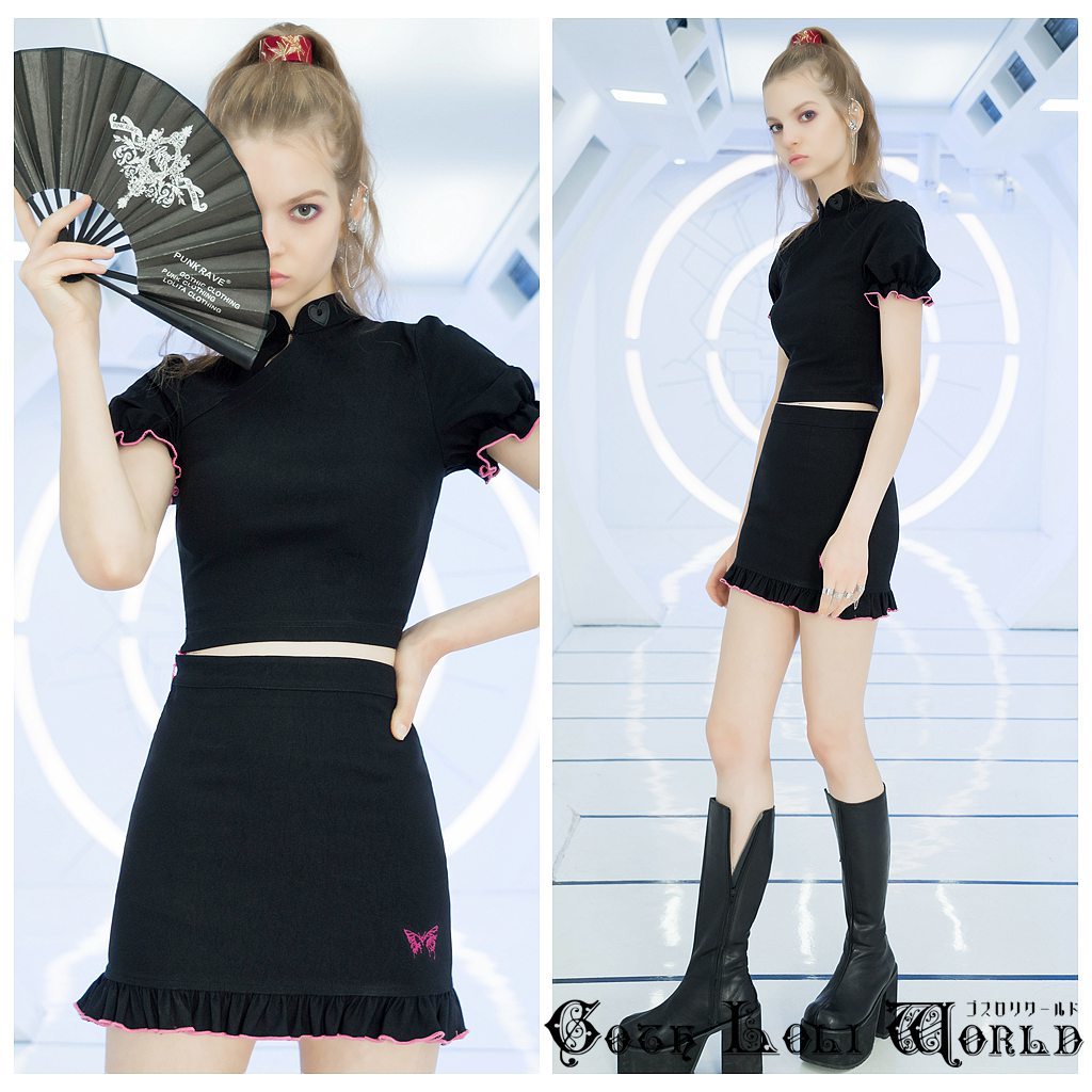 SALE OPQ-781-S butterfly embro Ida Lee tight miniskirt Gothic and Lolita world gothic bread clock roli.ta visual series V series 