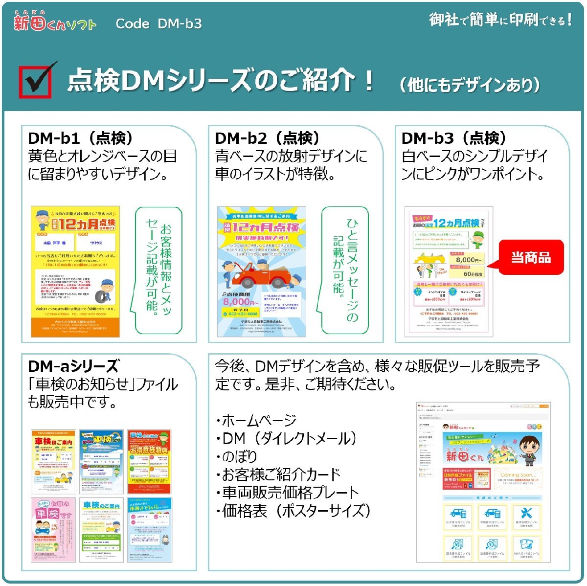 DM‐b3w 定期点検のお知らせ DM作成ファイル（Word版）12ヶ月点検 ハガキデザイン ダイレクトメール 販促ツール_画像6