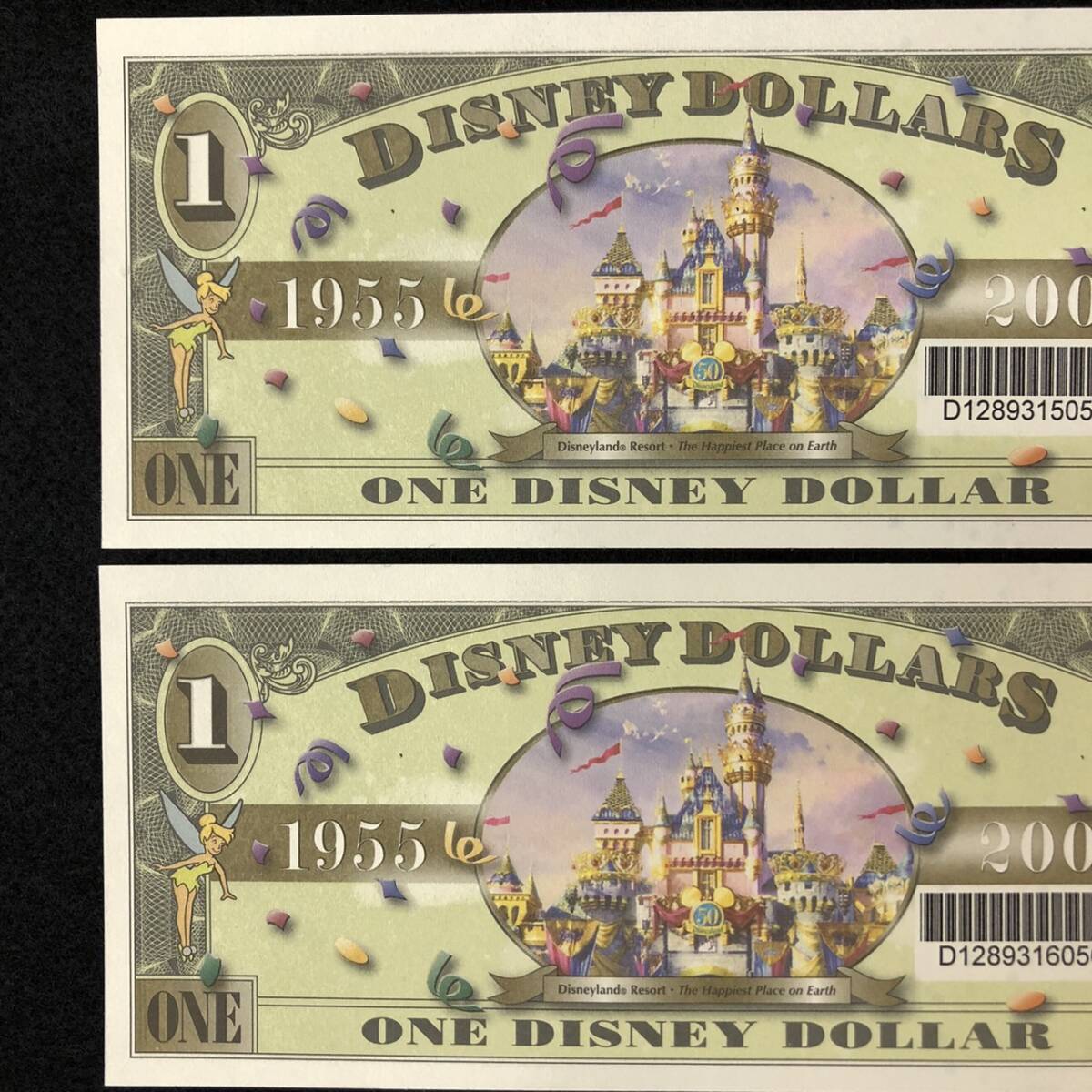 ディズニーダラー　1ドル札　2005年　ダンボ　$1　５枚セット　紙幣　DISNEY DOLLARS　ディズニーワールド　Dumbo_画像5