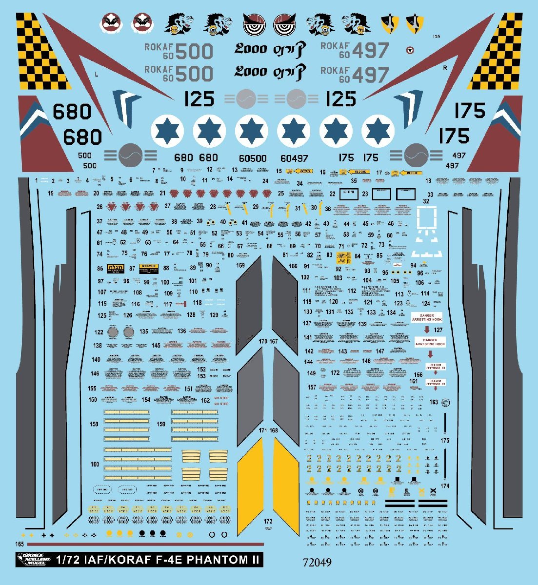 DXMデカール 31-7150 1/72 イスラエル空軍・大韓民国空軍 F-4E ファントム コレクション#1_画像6