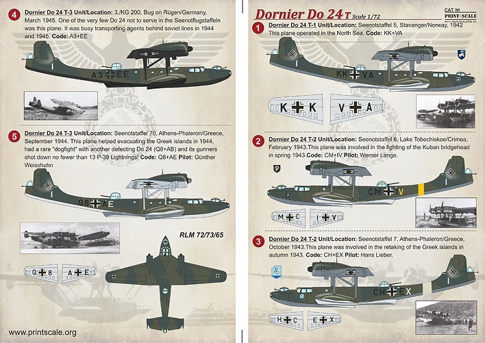 プリントスケール 72-191 1/72 ドルニエ Do-24_画像1