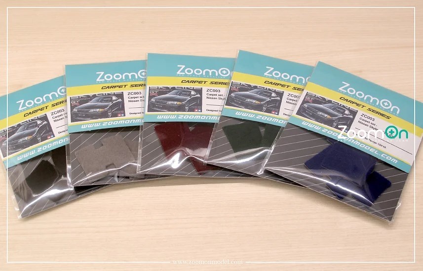ZoomOn ZC003 1/24 カーペットセット - ニッサン スカイライン GTR R32 - グレイ_画像1