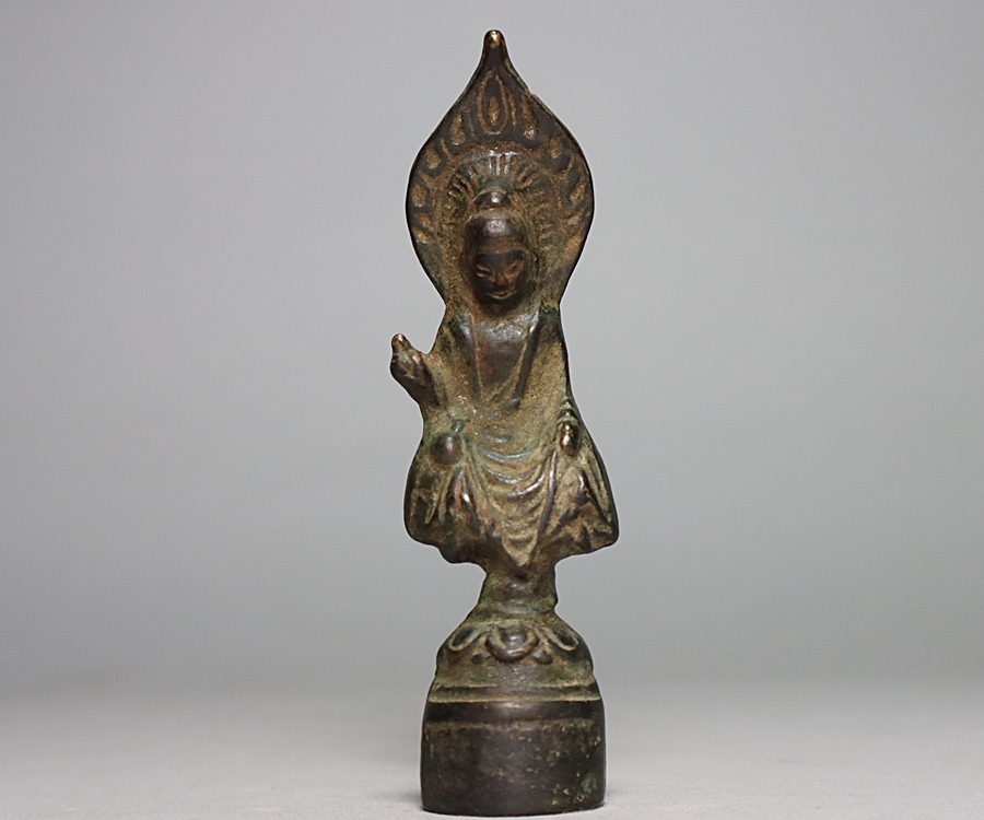 【都涼音】時代古銅　仏像　釈迦如来像　朝鮮高麗李朝　仏教美術_画像10