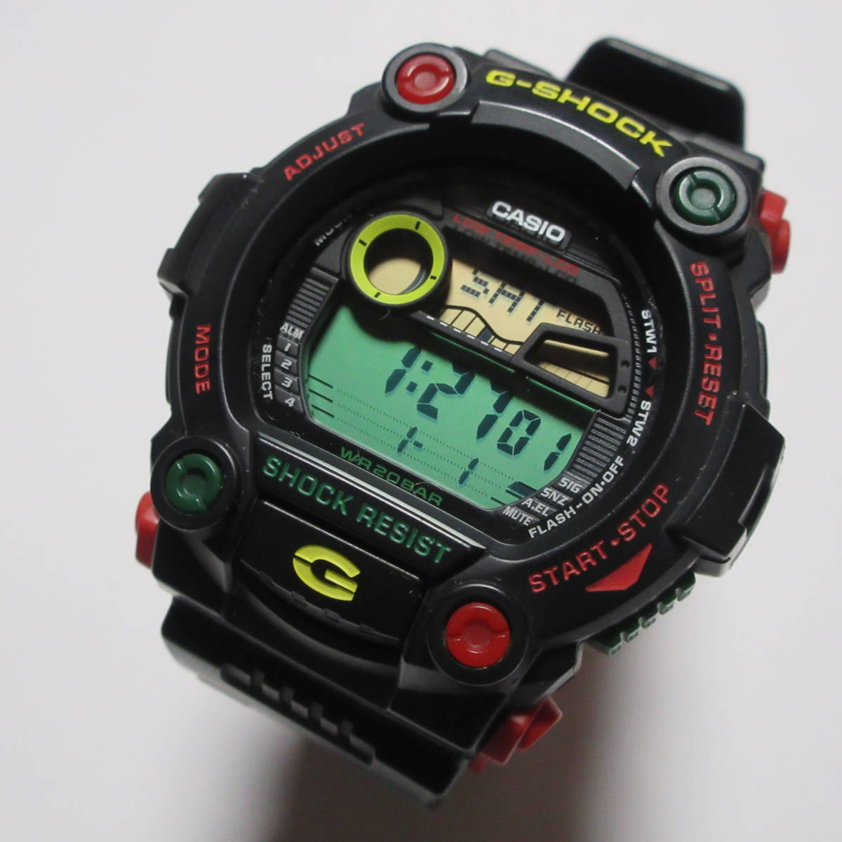 現状品 簡易動作確認 CASIO G-SHOCK G-7900RF 3194 ラスタファリアン ラスタカラー レゲエ カシオ 腕時計 ブラック_画像1