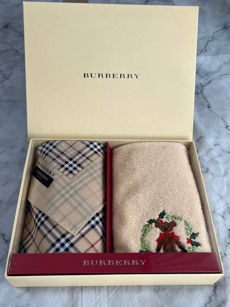 BURBERRY バーバリー ハンカチ ウォッシュタオル　タオルハンカチ　２枚組