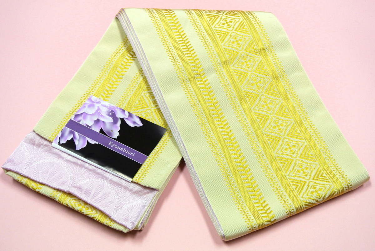 京紫織ポリ半巾細帯　kyoushiori　ロングサイズNo3103_画像1