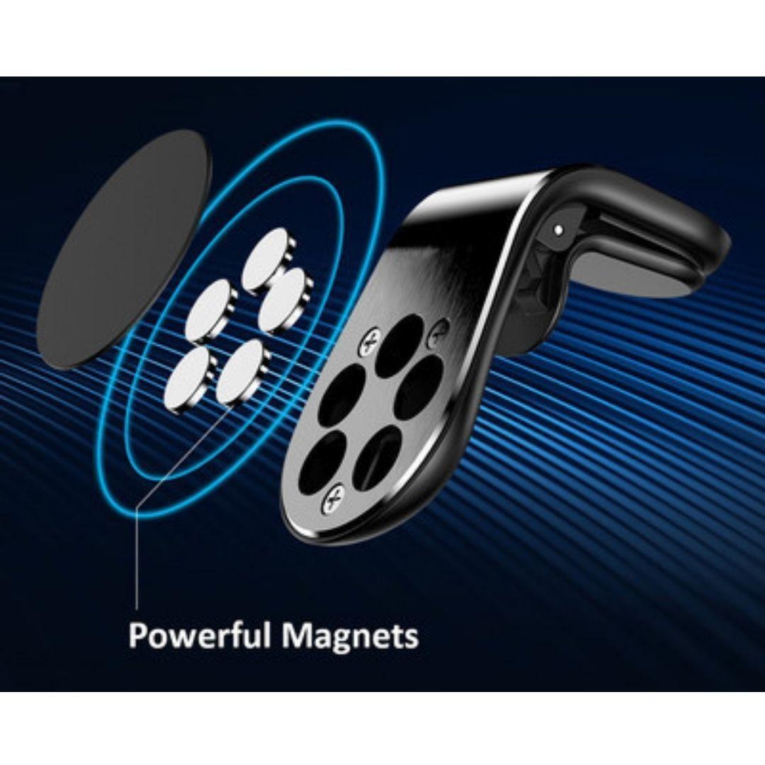 スマホホルダー 車内用 マグネット式 クリップ ２個セット 取付簡単 挟むだけ 磁石 シルバー 強力両面テープ付き マグネット付属の画像5