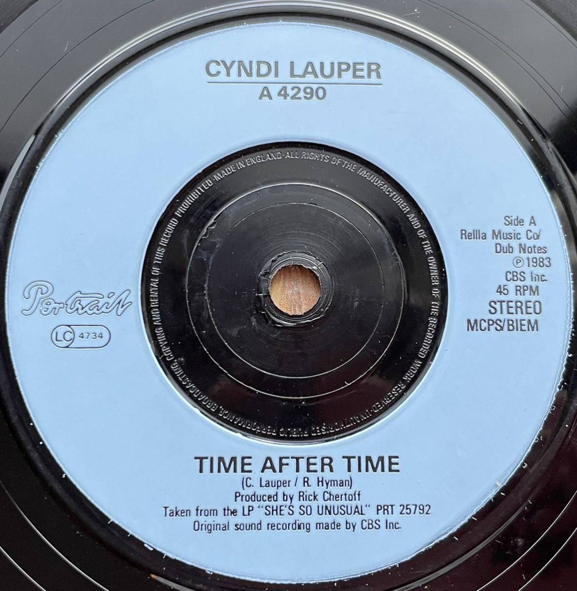 EP盤 Cyndi Lauper Time After Time 7inch盤 その他にもプロモーション盤 レア盤 人気レコード 多数出品。の画像2
