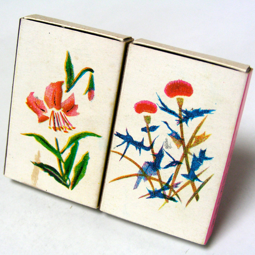  matchbox [ flower . name .]2 piece corporation .. company quality product Showa Retro series series collection 1980 year about obtaining that time thing anonymity delivery [J29]