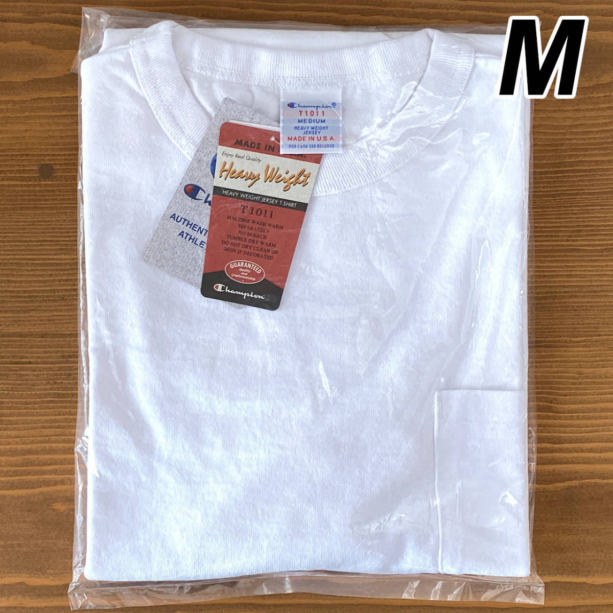 【タグ付き新品・日本正規品T1011・胸ポケット付Mサイズ】Champion チャンピオン ヘビーウエイト Tシャツ C5-B303_画像2