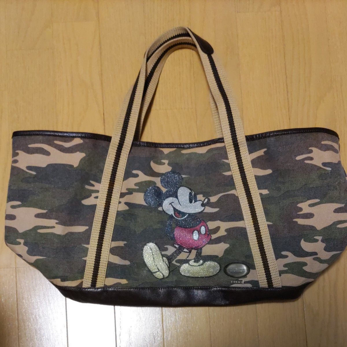 トートバッグ キャンバス ミッキーマウス 迷彩柄 サマンサタバサ