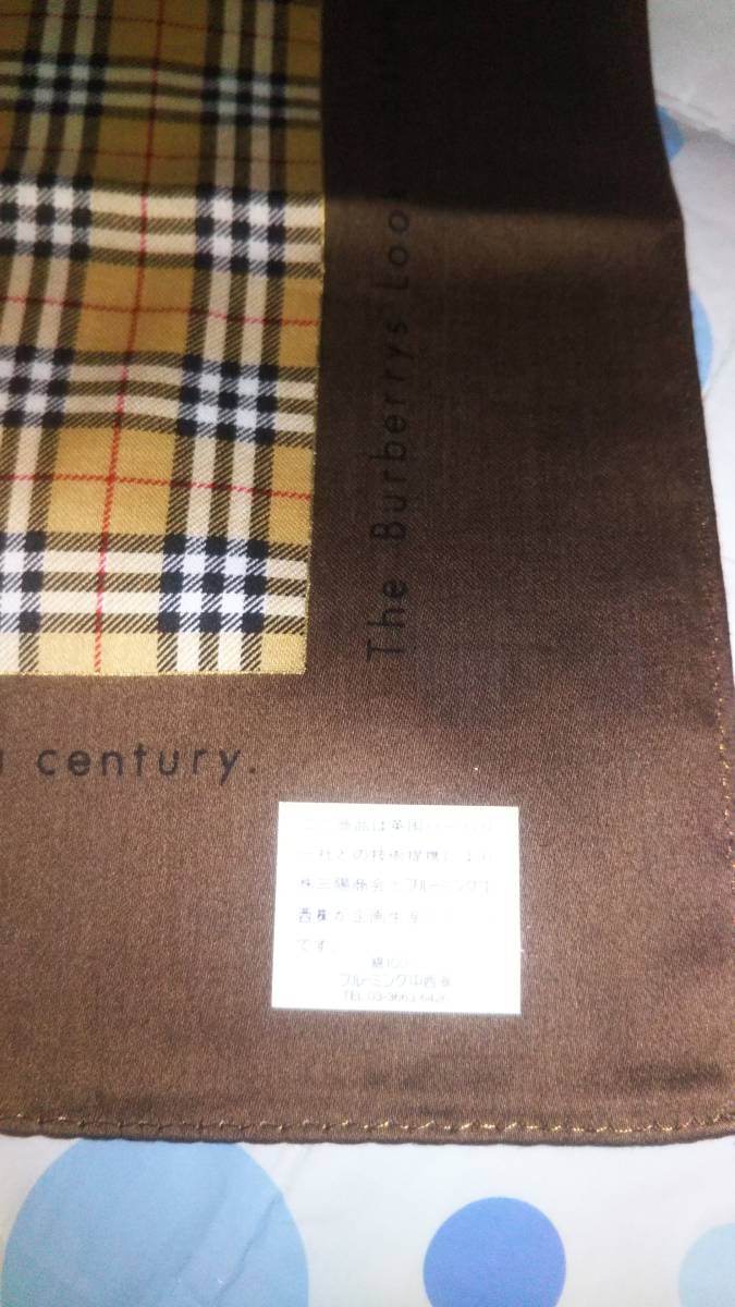 ”Burberry's　バーバリーズ”　ダークブラウン×ベージュ×マルチ　49ｃｍ×49ｃｍ　新品_画像3