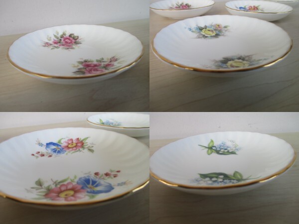 ロイヤルドルトン ヴィンテージ ミニプレート 金縁小皿 5客 花柄　未使用　ROYAL DOULTON BONE CHINA MADE IN ENGLAND　_画像8