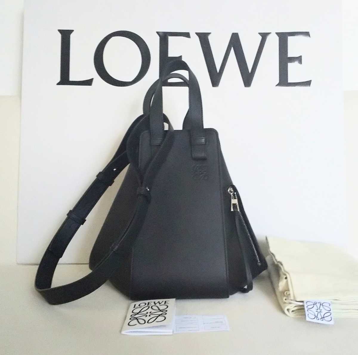 ■超美品■ LOEWE ロエベ ハンモックバッグ クラッシクカーフ スモール 黒 ブラック 　ハンドバッグ レディース オフィススタイル_画像3