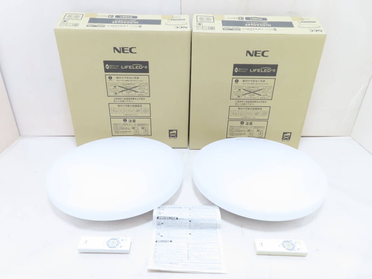 NEC LIFELED'S LED シーリングライト 照明 6畳用 2点セット 調光 HLDZA0649_画像1