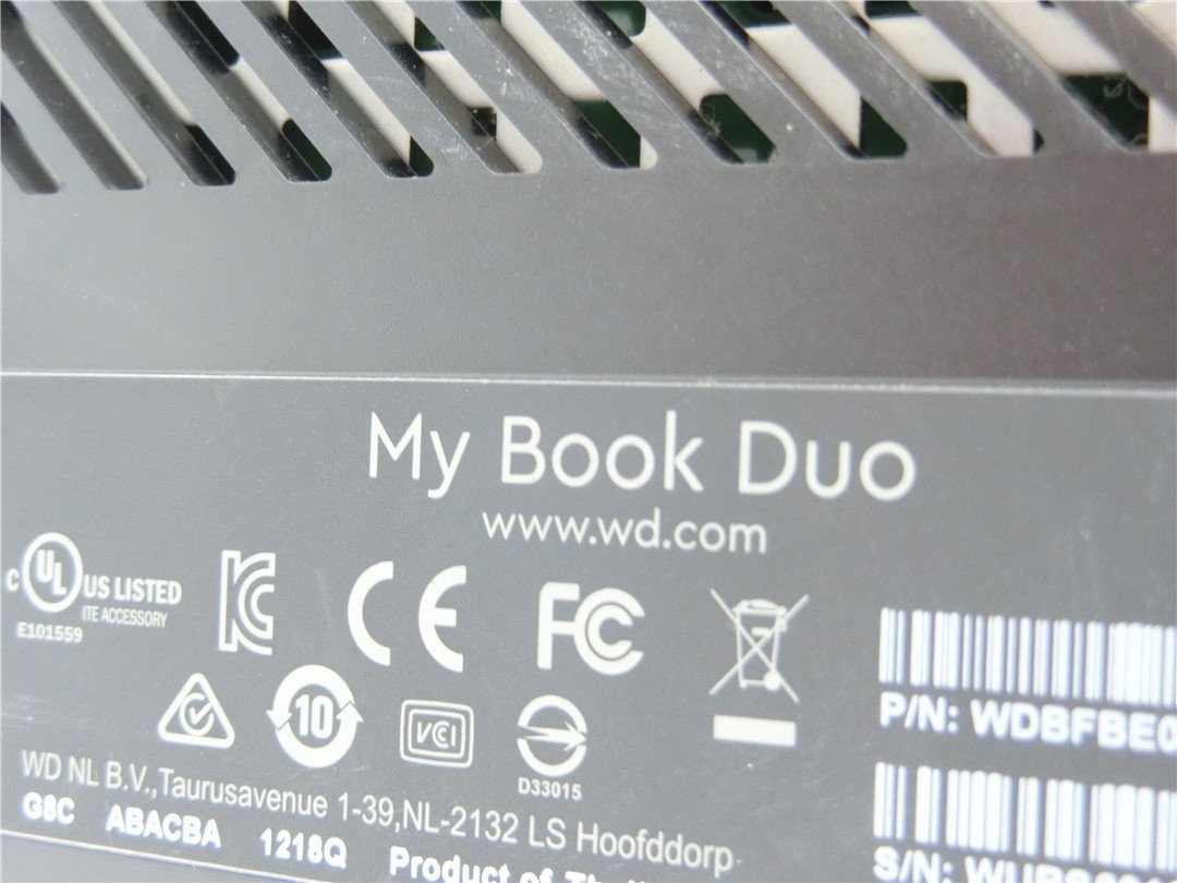  used WD attached outside hard disk case My Book Duo WDBFBE0060IBK-00 USB3.0 correspondence body only free shipping 
