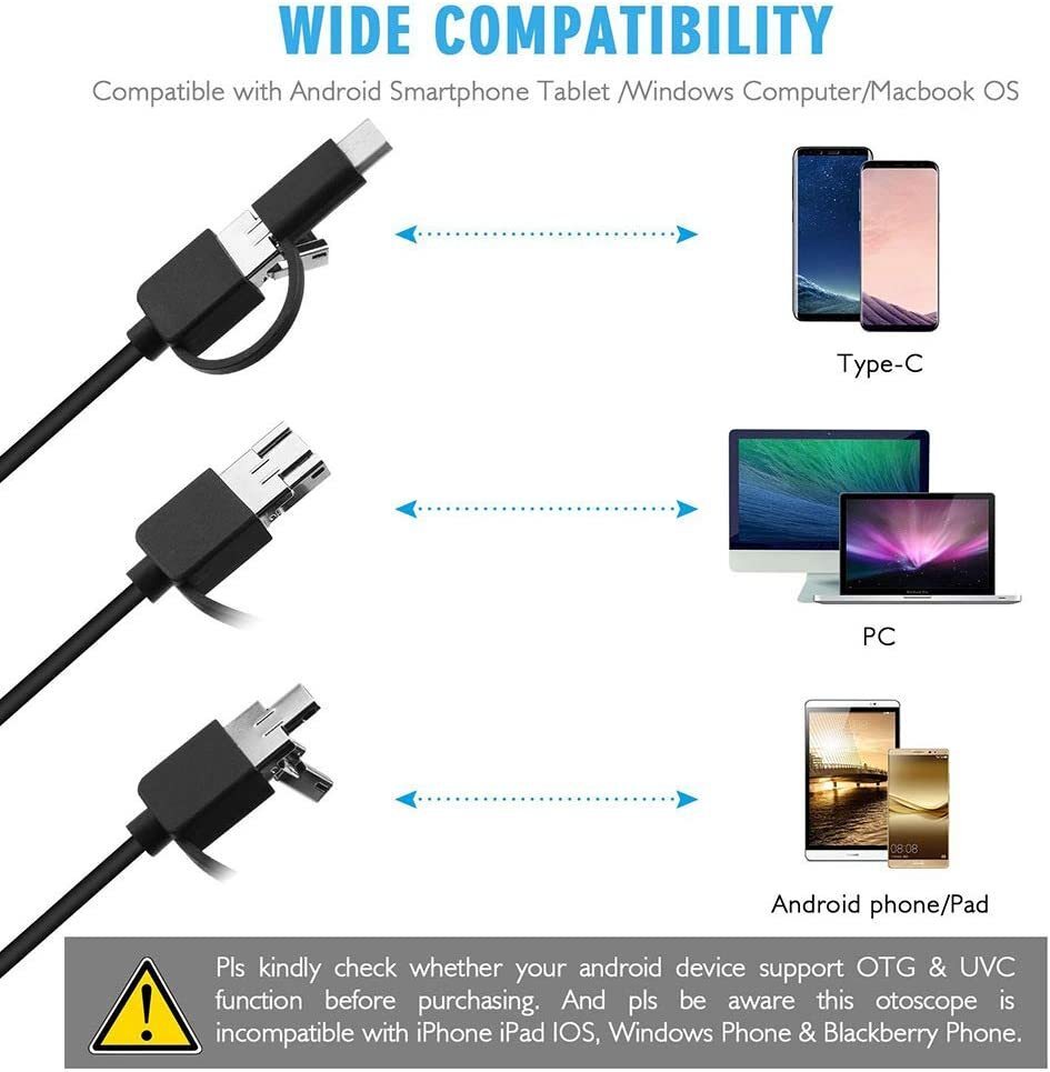 耳かき カメラ スマホ　高画質 720P HD 30万画素 IP67防水 スコープ みみかき 顕微鏡 肌 頭皮 毛穴 鼻 耳掃除 内視鏡 電子耳鏡_画像2