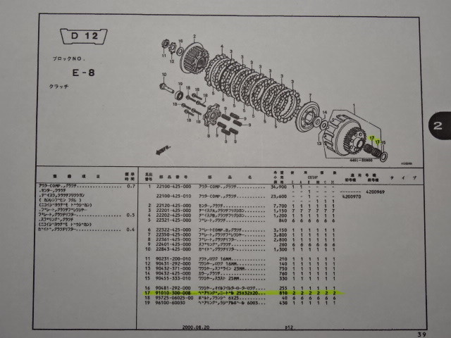 ホンダ CB750F クラッチアウター ニードル ベアリング 2個セット 新品 未使用 ダンパー交換時にも 91010-300-008_画像3