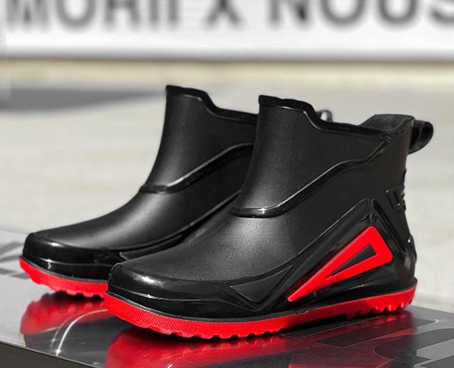 レインシューズ メンズ ファッション ショット丈 レインブーツ 雨靴 防水 防滑 作業靴 雨雪対策 X42の画像5