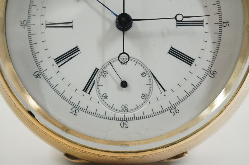 1円~【63】実働 LONGINES／ロンジン LUGRIN`S／ルグリン 1879年頃製 手巻き 世界初秒針付きクロノグラフ 希少アンティーク懐中時計の画像3