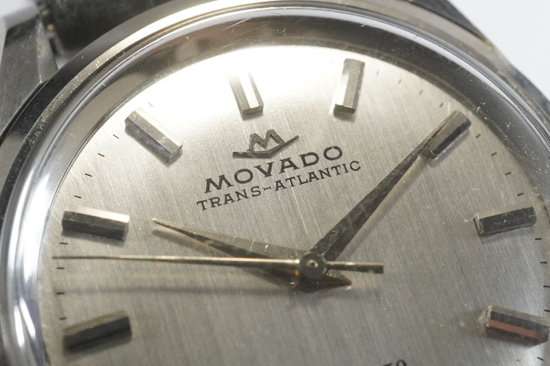 1円~【257】実働　MOVADO／モバード　TRANS-ATLANTIC　Sub-Sea50　手巻き　シルバー文字盤　メンズ　腕時計　箱付_画像2