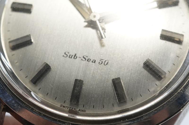 1円~【257】実働 MOVADO／モバード TRANS-ATLANTIC Sub-Sea50 手巻き シルバー文字盤 メンズ 腕時計 箱付の画像3