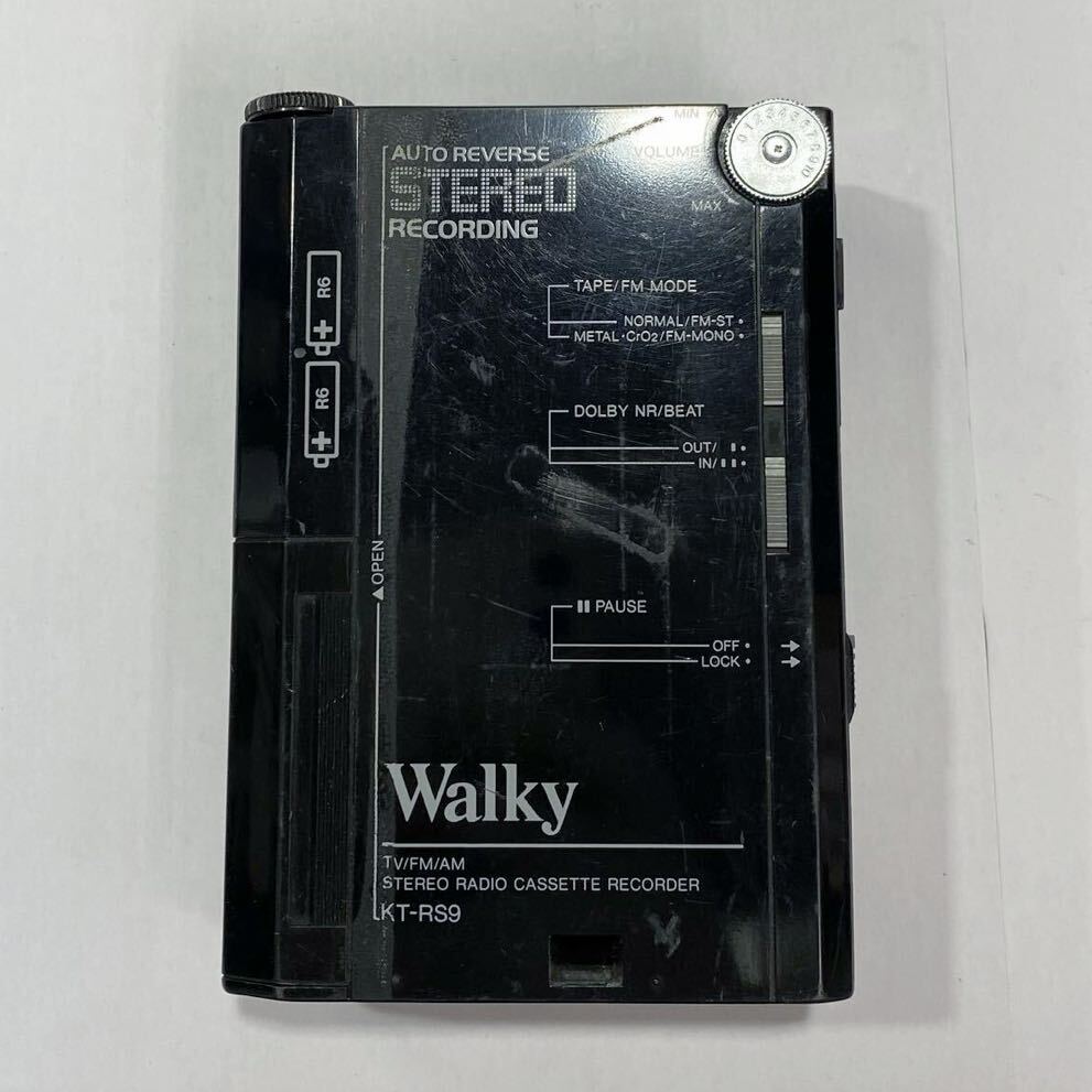 TR60 通電OK TOSHIBA KT-RS9 ポータブルラジオカセットレコーダー ポータブルカセットプレーヤー WALKMAN ウォークマン東芝 Walky ブラック_画像2