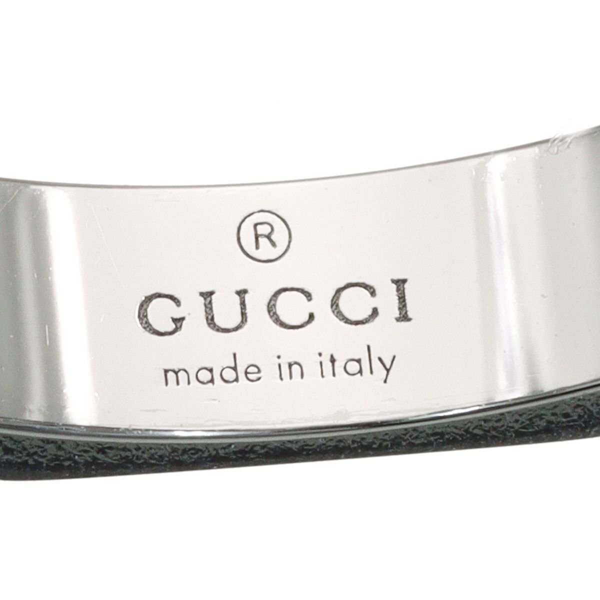 シンプルにスタイリッシュ GUCCI グッチ K18WG オクタゴナル リング 3.8g☆07A70