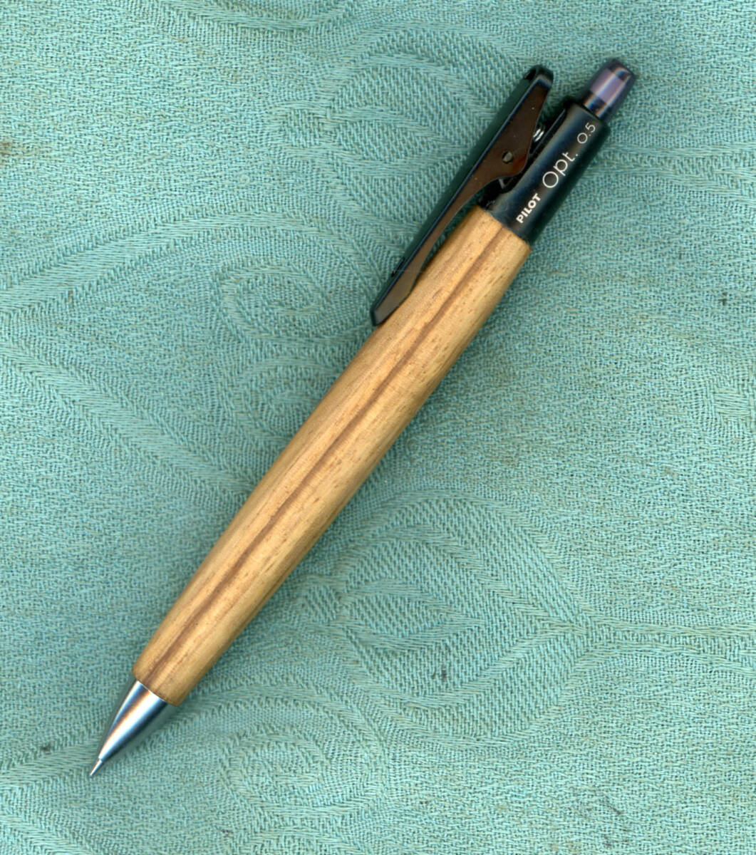 ノック式パイロットシャープペン、銘木ゼブラウッドカスタム軸、PS68_画像1