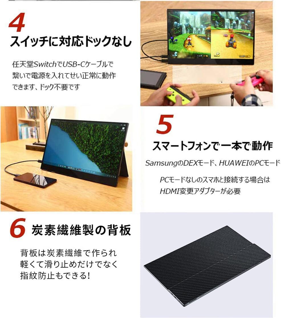 新品同様 cocopar ZB-156 15.6インチ モバイルモニター モバイルディスプレイ PORTABLE MONITOR 液晶ディスプレイ 1920x1080FHD IPSパネル_画像4