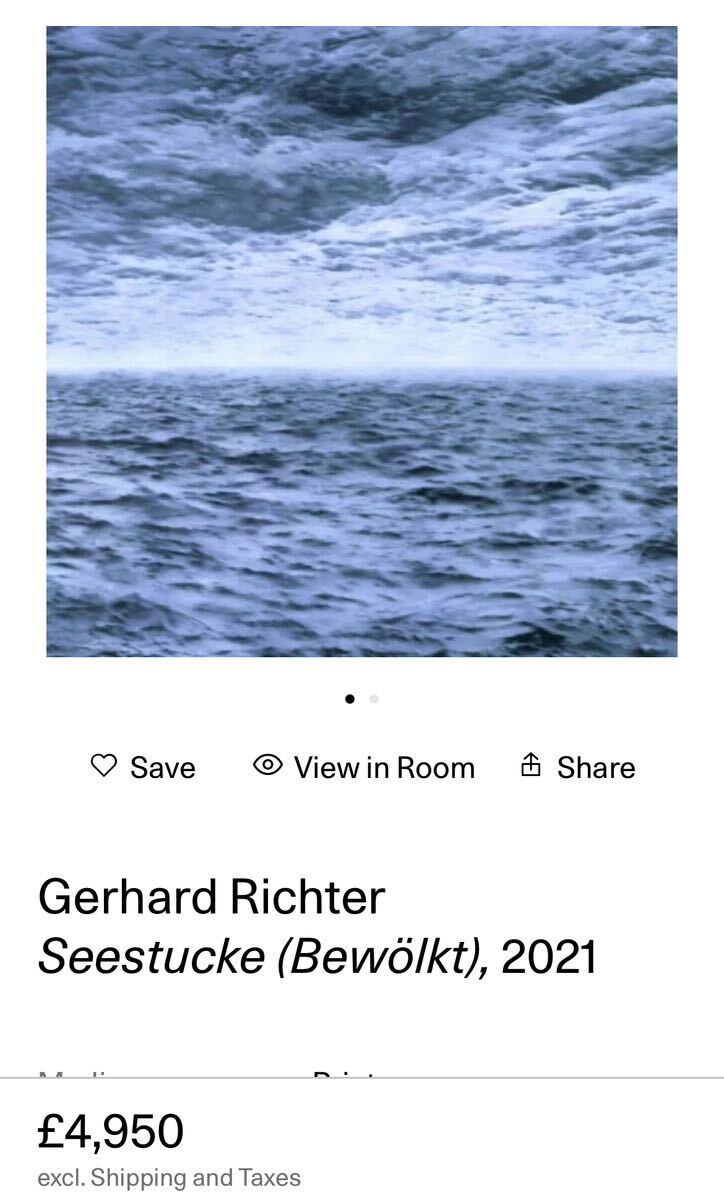  новый товар редкий 500 часть ограничение гель Hal toli подъёмник gerhard richter выпуск принт Seascape (cloudy) настоящее время искусство /. промежуток . сырой Nara прекрасный .