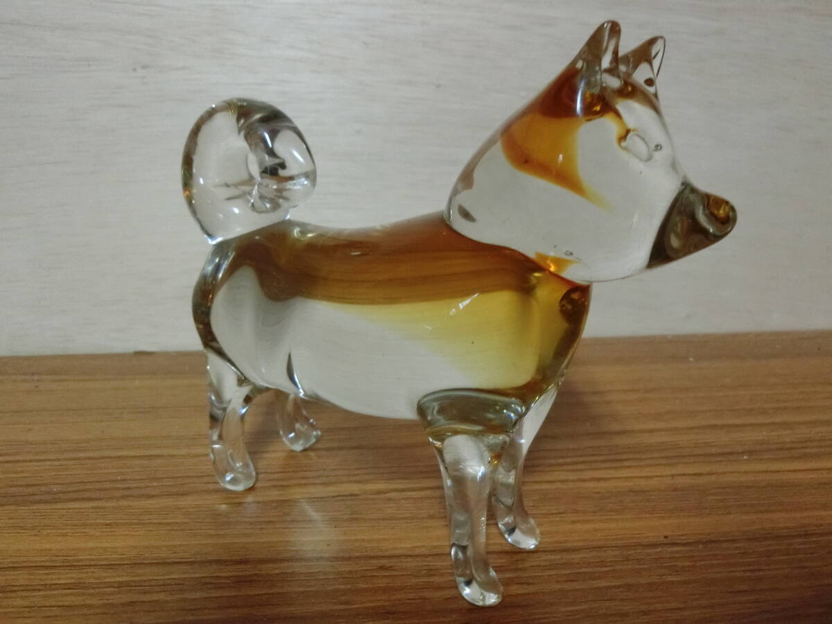 【1円～】ガラス置物 犬 いぬ KURATA CRAFT GLASS クラタの画像4