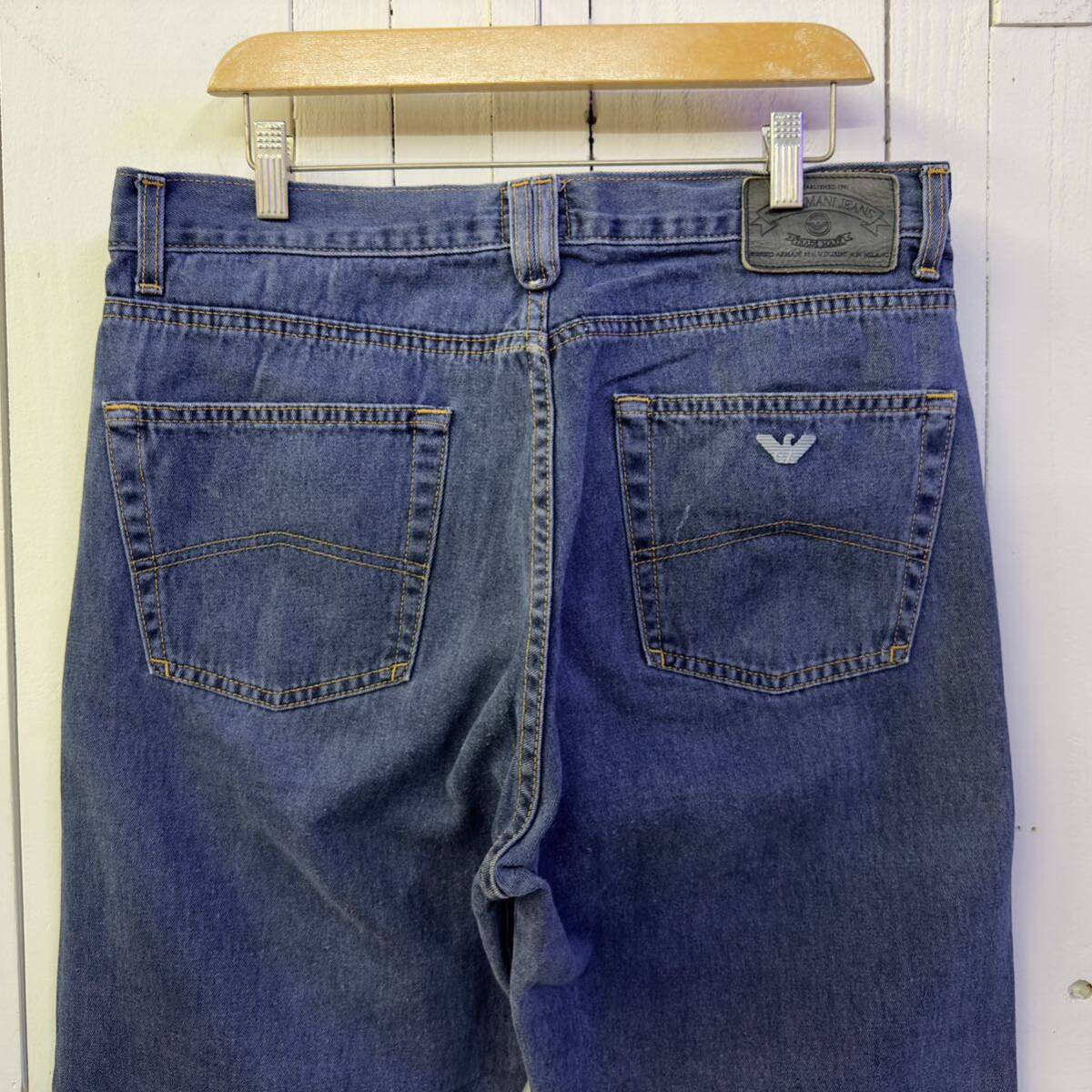 ARMAN JEANS アルマーニ ジーンズ ストレートデニムパンツ インディゴブルー ボトムス イタリア製 made in ITALY 90s 1994年モデル_画像7