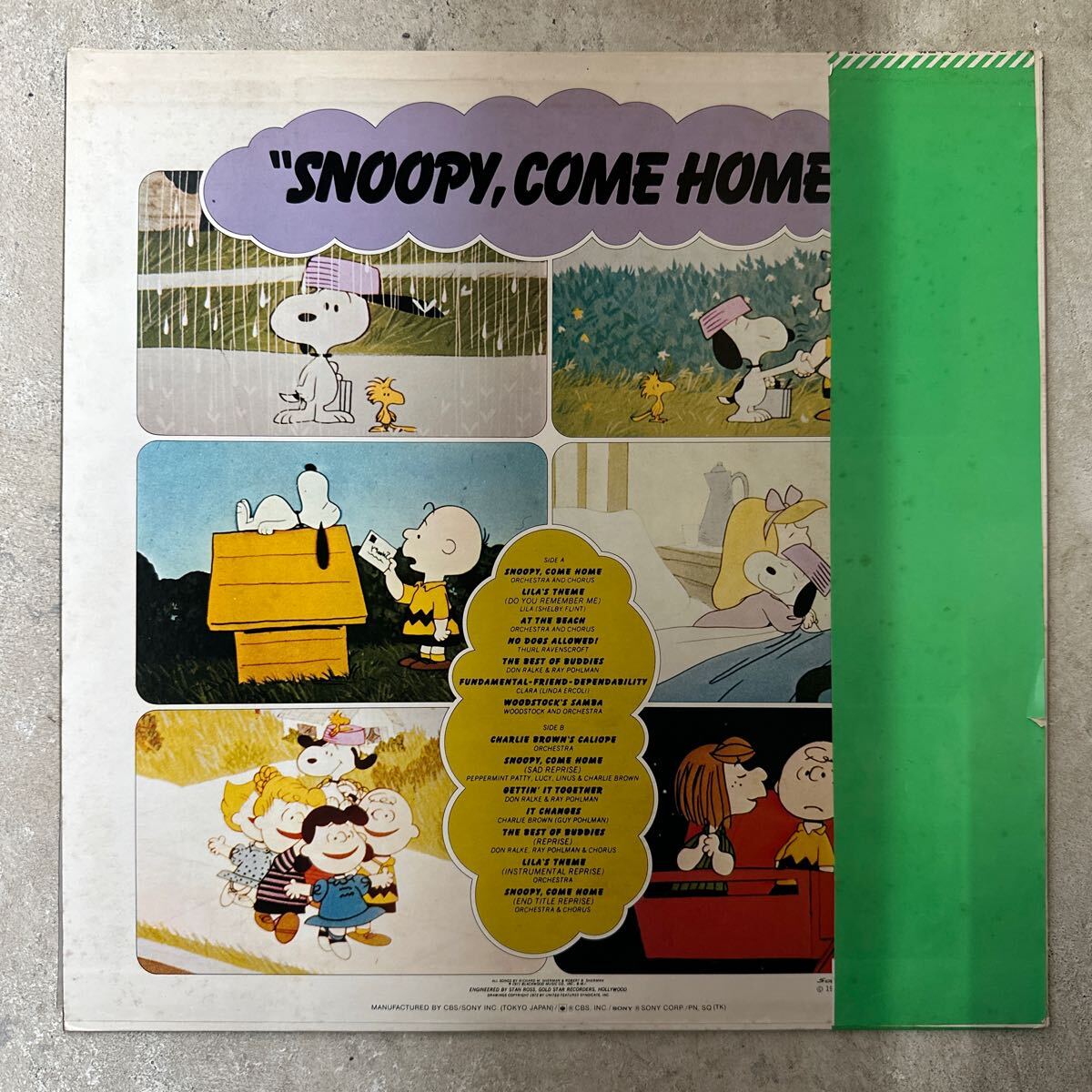 スターピ大冒険 LP レコード 長編アニメーション映画サントラ盤 SNOOPY COME HOME シャーマン兄弟 アメリカ 1972 の画像2