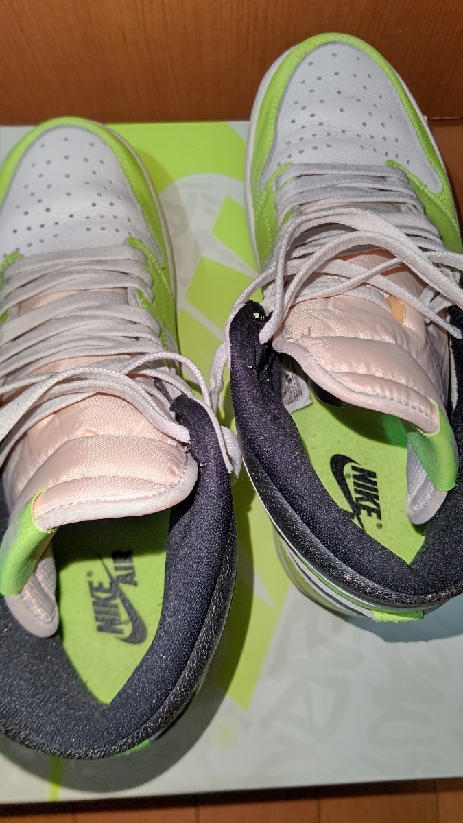 1円スタート　中古美品　Nike Air Jordan 1 High OG Volt/Visionaire　ナイキ エアジョーダン1　ボルト/ヴィジョネア　555088-702　28.0cm_画像6
