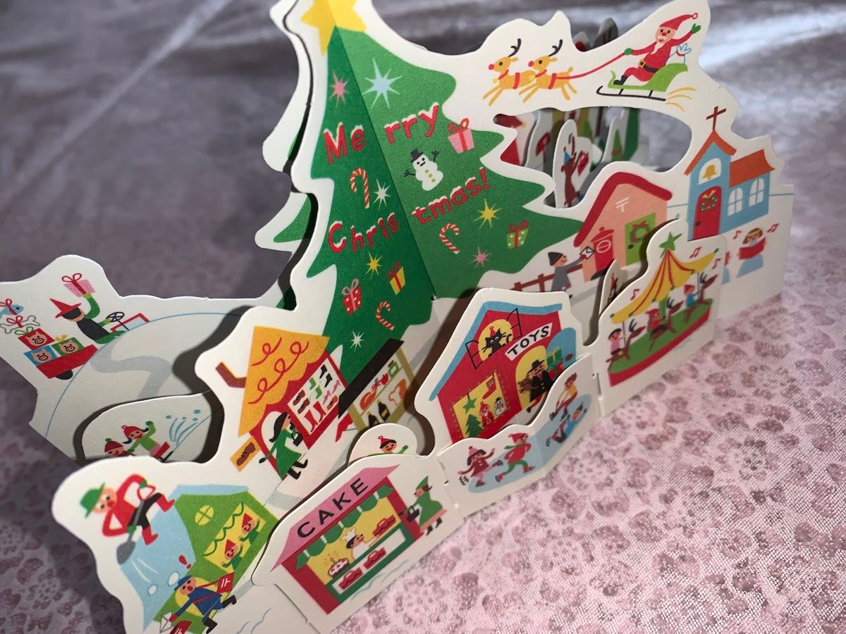 立てて飾れる クリスマスカード クリスマス立体カード 3点セット