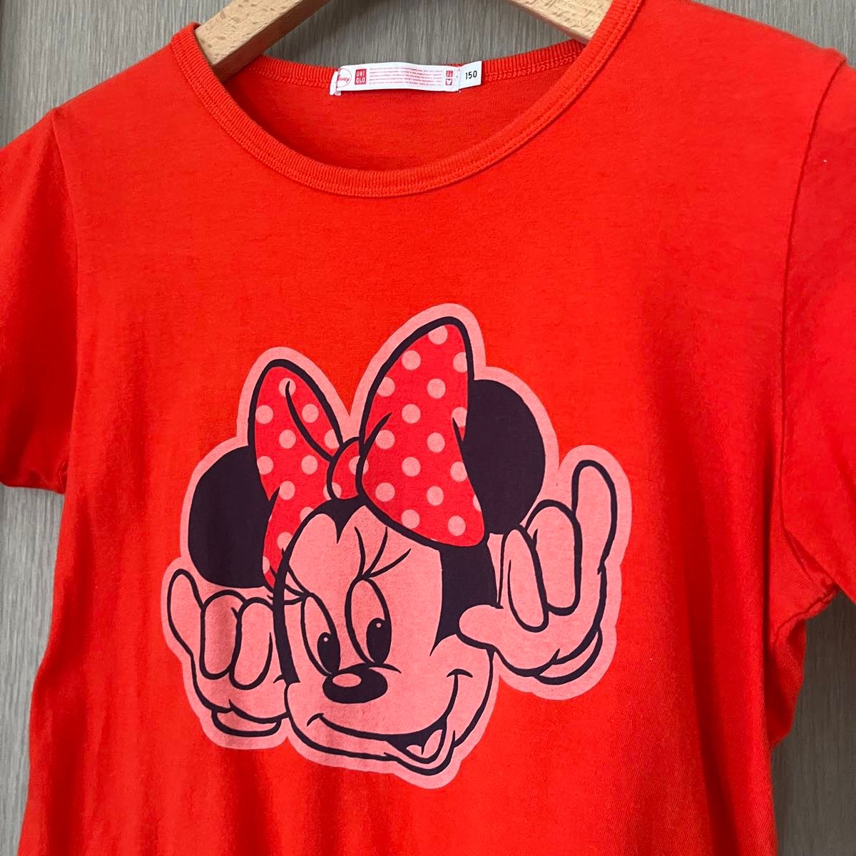【Disney】 Tシャツ 半袖 半袖Tシャツ トップス ビックフェイス デイジーダック ミニーマウス 2枚セット 150cm
