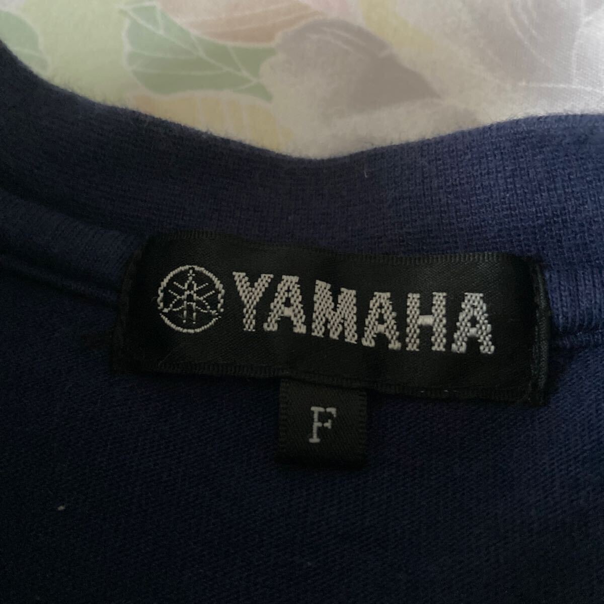 YAMAHA 音叉ロゴ Tシャツ 半袖 フリーサイズ ネイビー 紺色 バイク_画像4