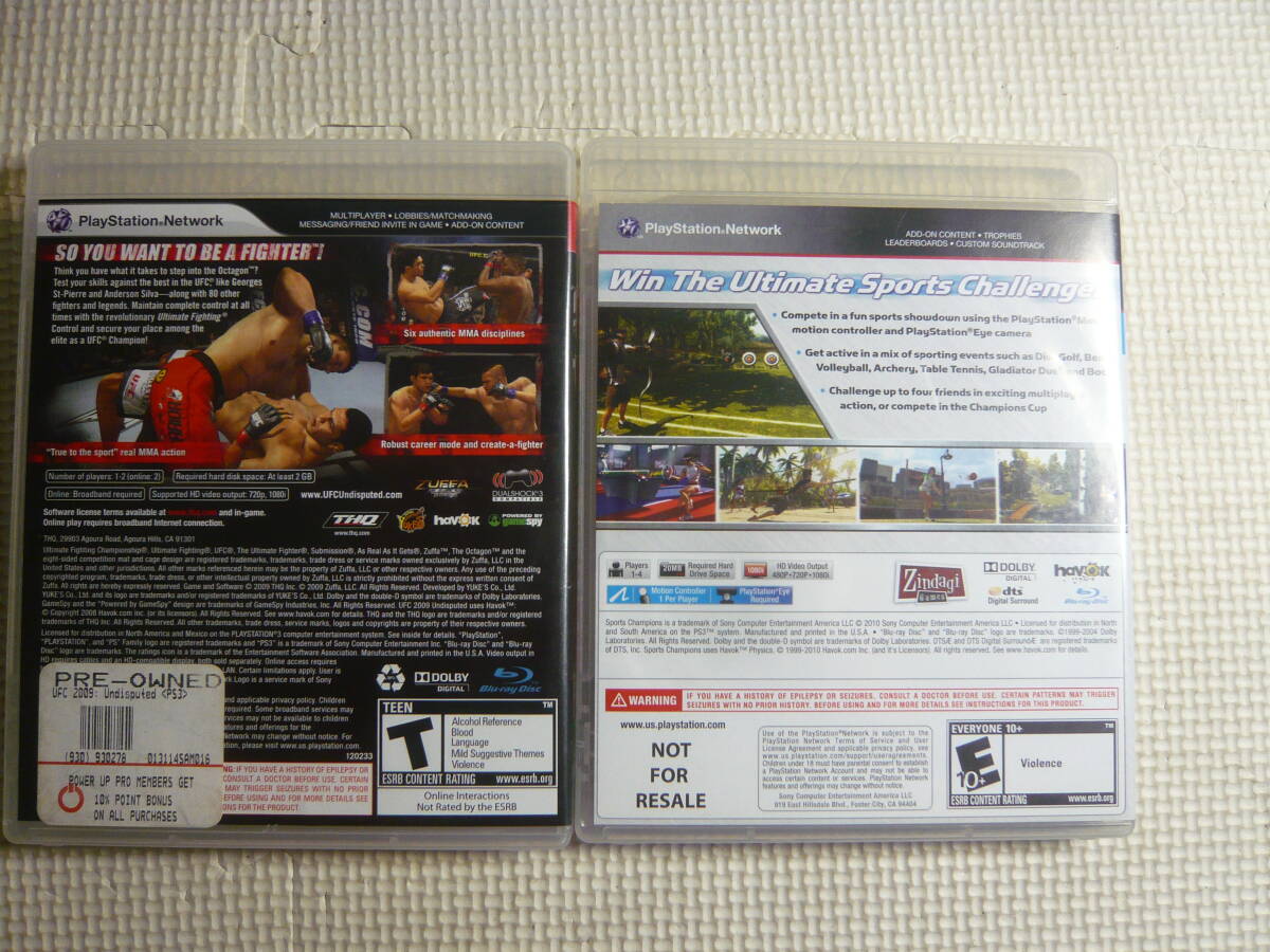 北米版　 海外版　 PS3・プレイステーション3　 ソフト　SPORTS CHAMPIONS + UFC 2009 計2枚　 中古_画像3