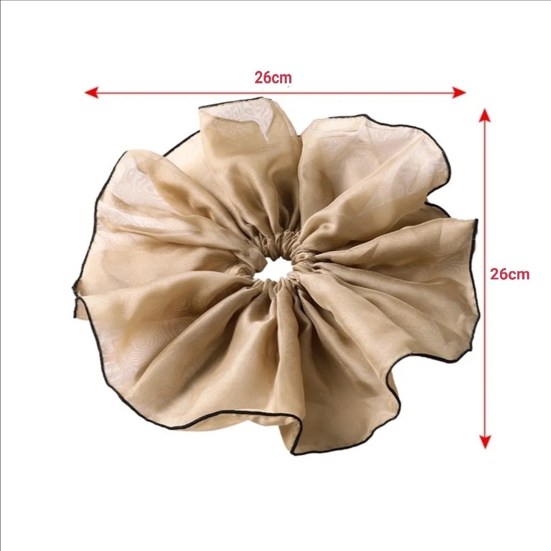 韓国風ビッグサイズシュシュ！上品でエレガント、多彩なシーンで活躍。直径26cm、柔らかなシフォン素材。ヘアアレンジやアクセントに最適。_画像3